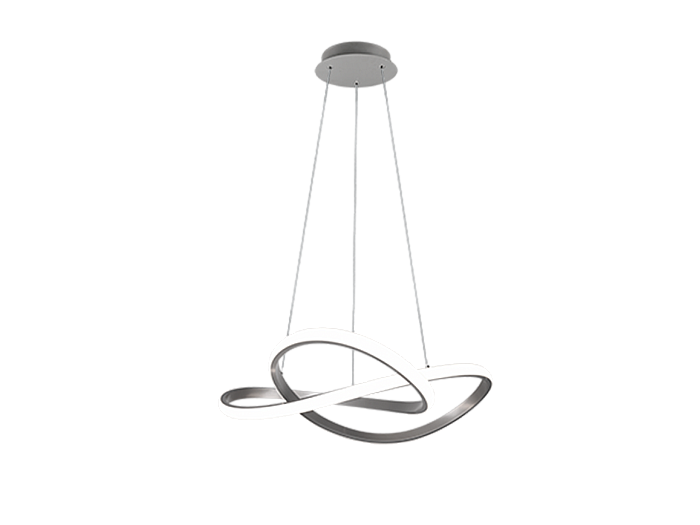Lampada A Sospensione Moderna Nichel 4 Spot Vetro Bianco Mars Trio Lighting 86416331