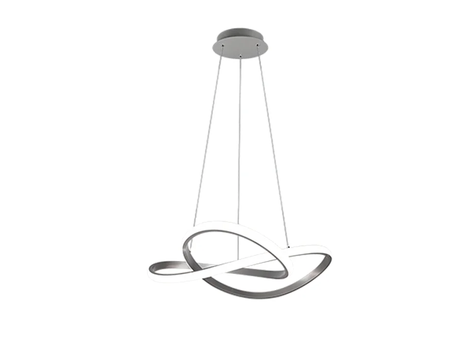 Lampada a sospensione LED, metallo, nichel opaco, 60x150x60 cm, Course