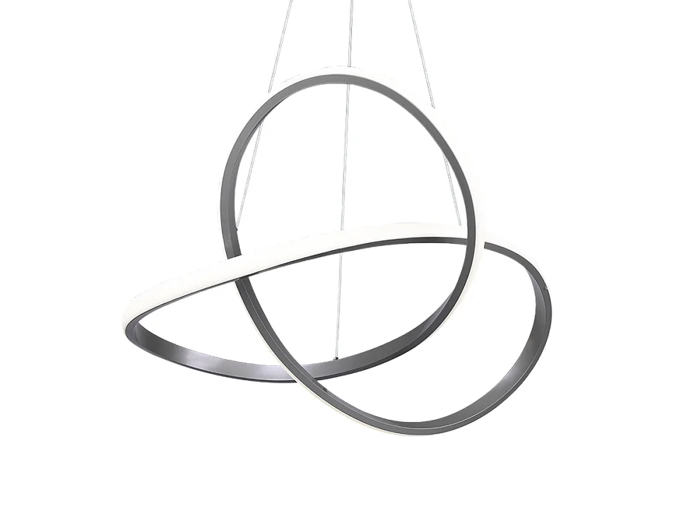 Lampada a sospensione LED, metallo, nichel opaco, 60x150x60 cm, Course