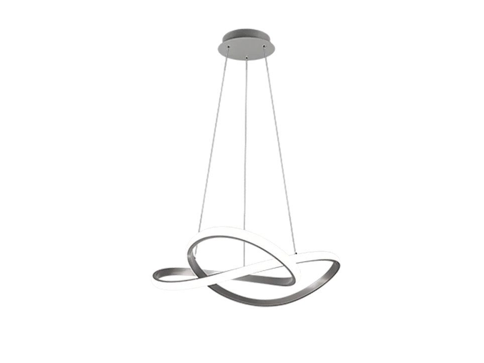 Lampada a sospensione LED, metallo, nichel opaco, 60x150x60 cm, Course