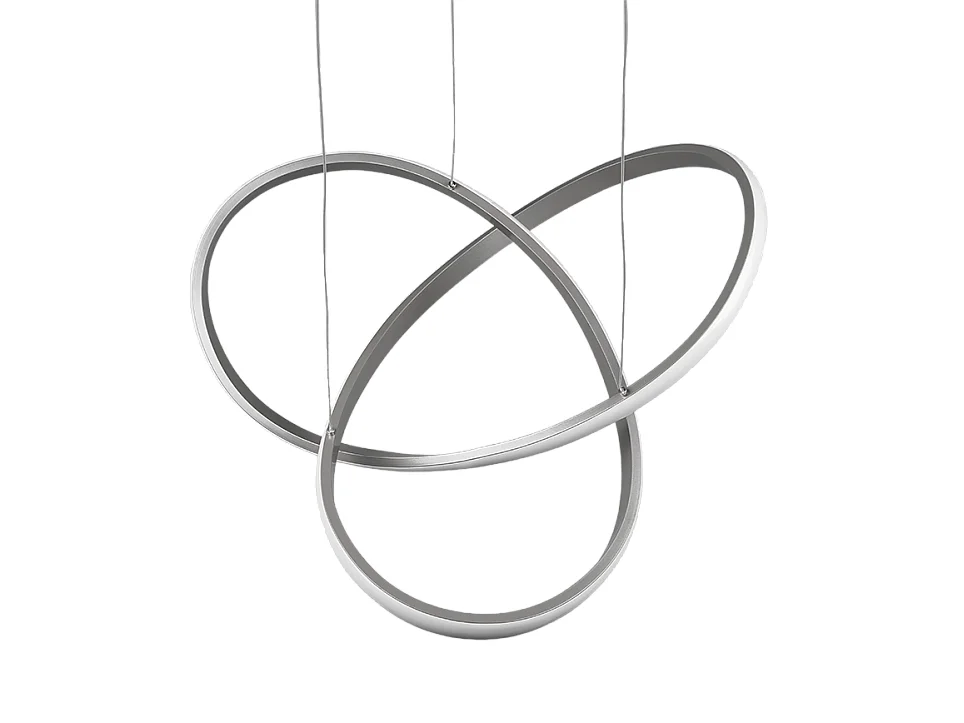 Lampada a sospensione LED, metallo, nichel opaco, 60x150x60 cm, Course