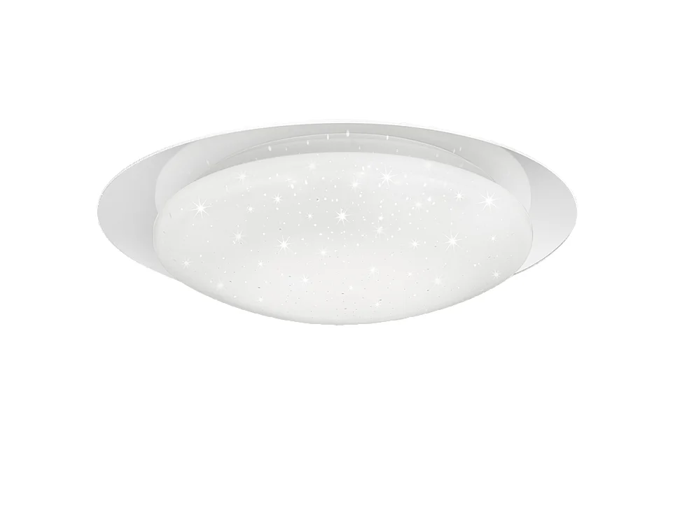 Plafoniera LED, plastica, bianco, 48x10,2x48 cm, Frodo
