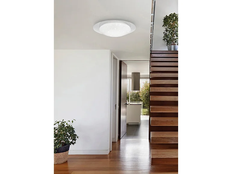 Plafoniera LED, plastica, bianco, 48x10,2x48 cm, Frodo