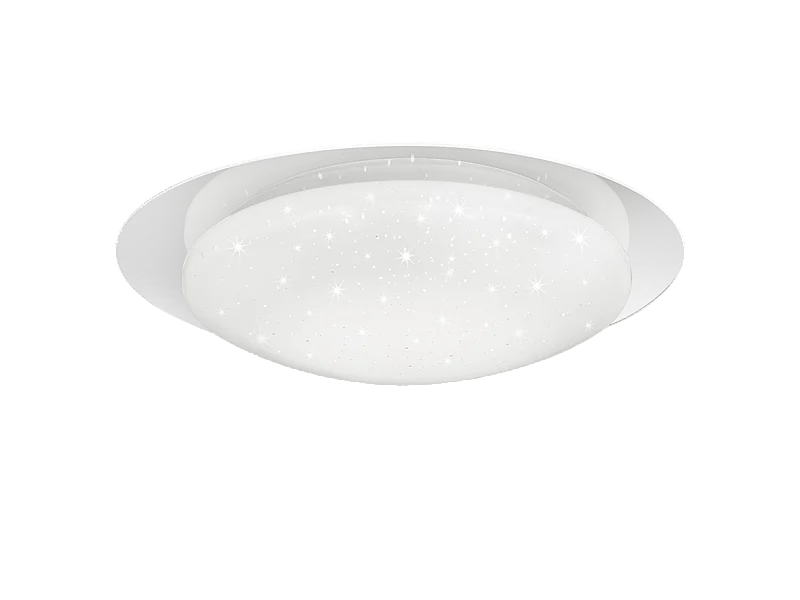 Plafoniera LED, plastica, bianco, 48x10,2x48 cm, Frodo