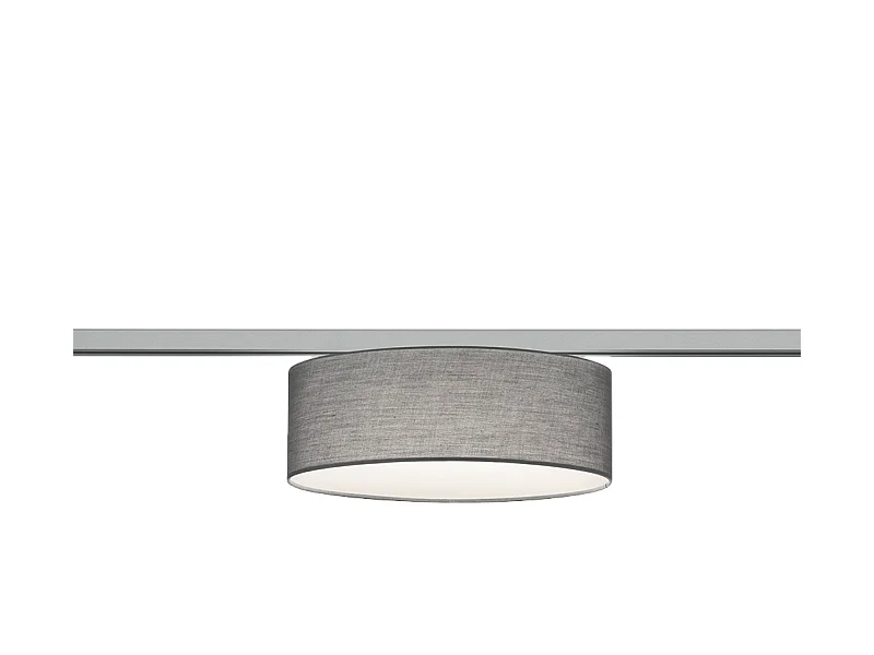 Plafoniera 2 luci, tessuto, grigio, 30x16,3x30 cm, Duoline