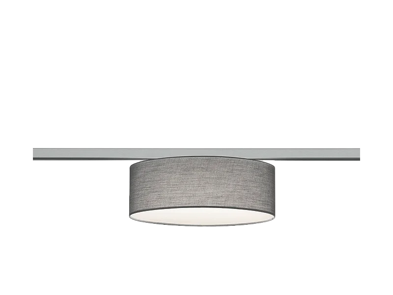 Plafoniera 2 luci, tessuto, grigio, 30x16,3x30 cm, Duoline