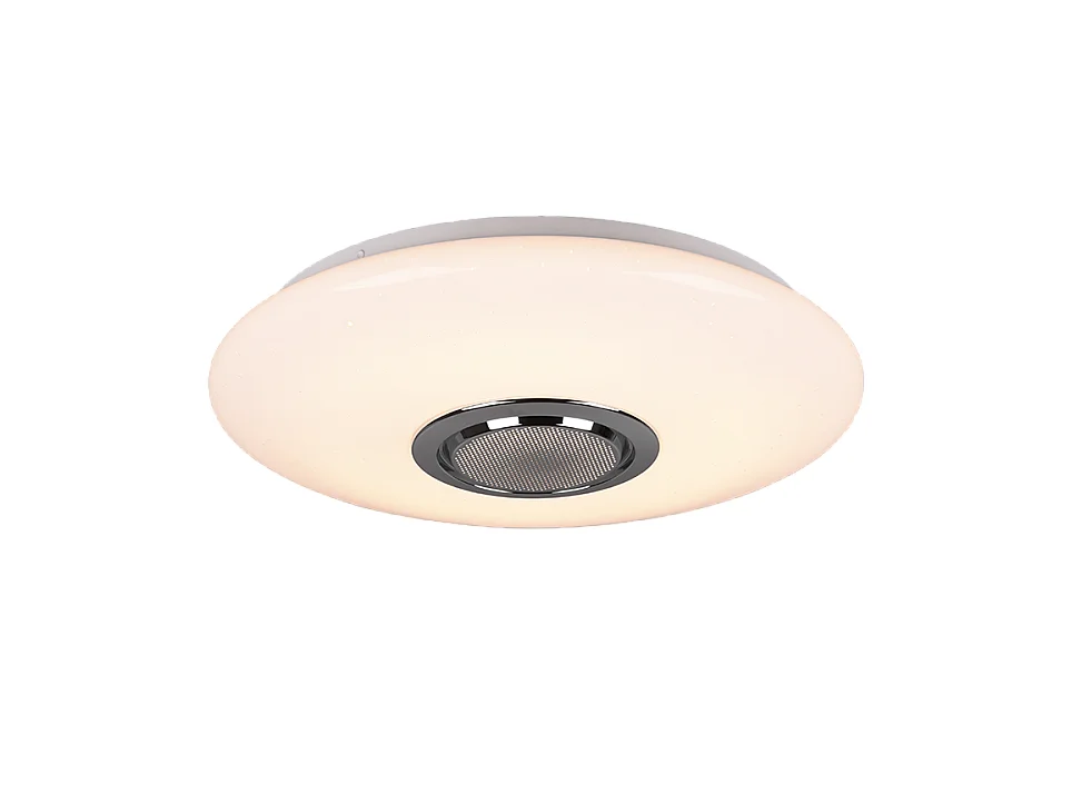 Plafoniera LED, plastica, bianco, 41x8,5x41 cm, Musica