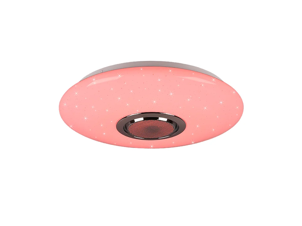 Plafoniera LED, plastica, bianco, 41x8,5x41 cm, Musica