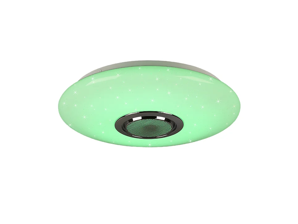 Plafoniera LED, plastica, bianco, 41x8,5x41 cm, Musica