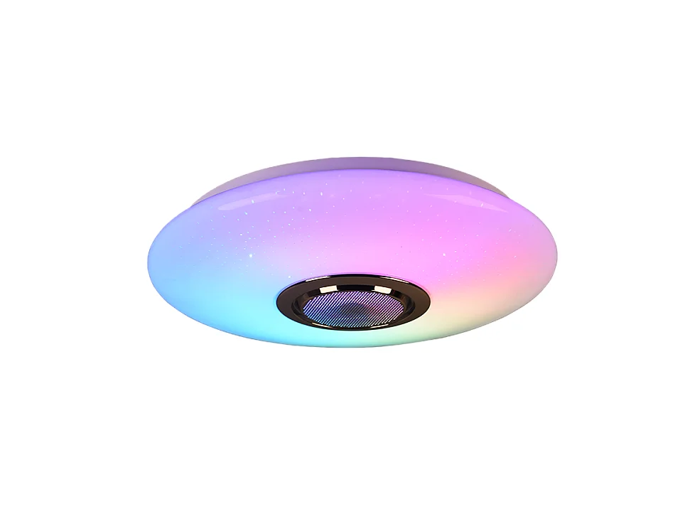 Plafoniera LED, plastica, bianco, 41x8,5x41 cm, Musica