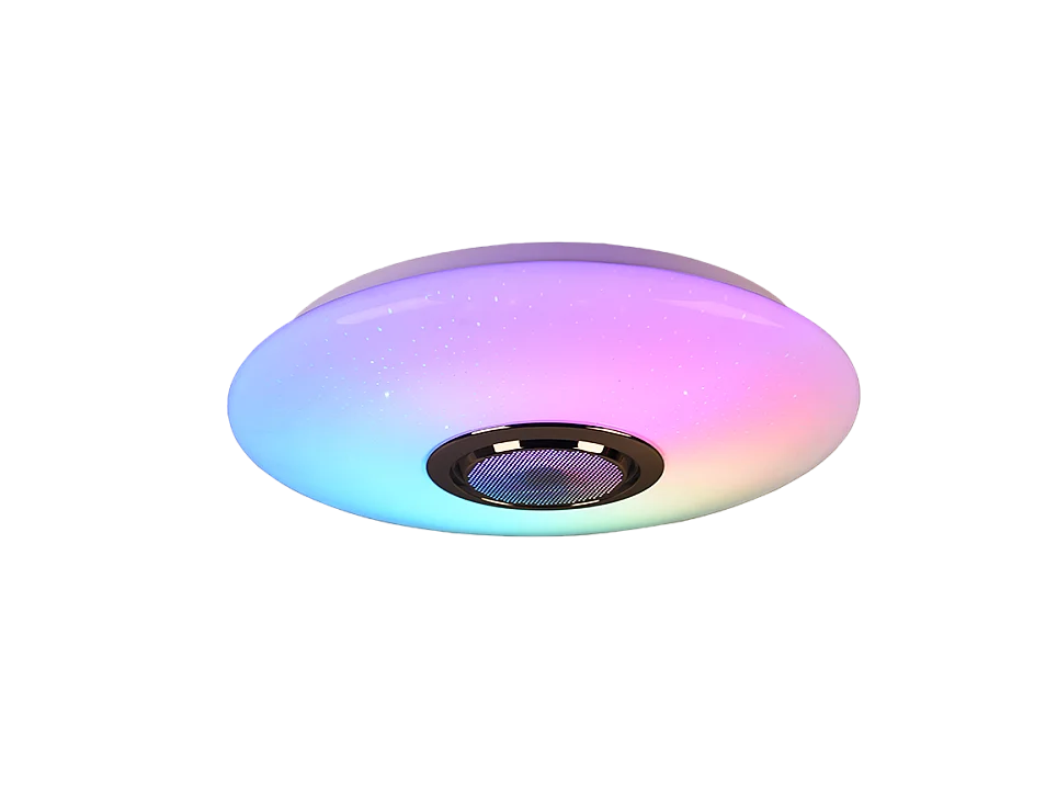 Plafoniera LED, plastica, bianco, 41x8,5x41 cm, Musica