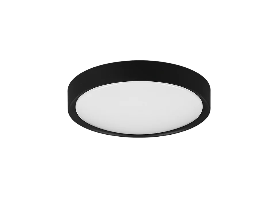 Plafoniera LED, plastica, nero opaco, 33x9x33 cm, Clarimo