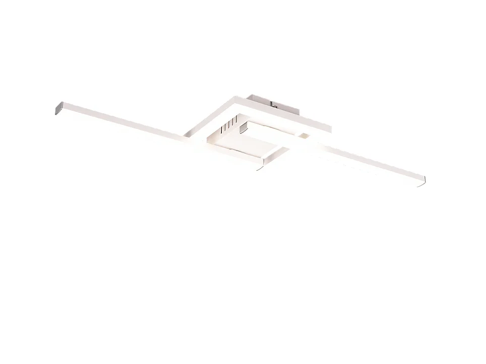 Plafoniera LED, metallo, bianco opaco, 54,4x5x16 cm, Viale
