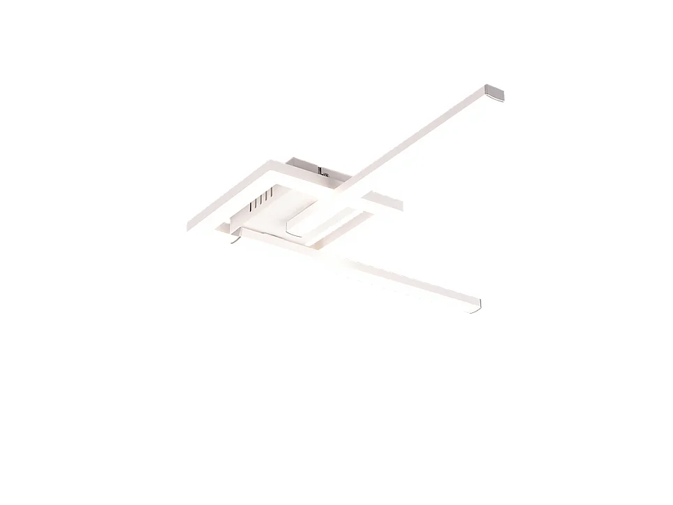 Plafoniera LED, metallo, bianco opaco, 54,4x5x16 cm, Viale