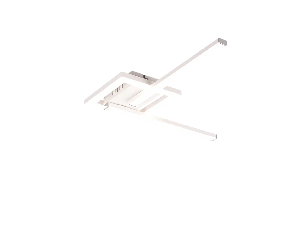 Plafoniera LED, metallo, bianco opaco, 54,4x5x16 cm, Viale