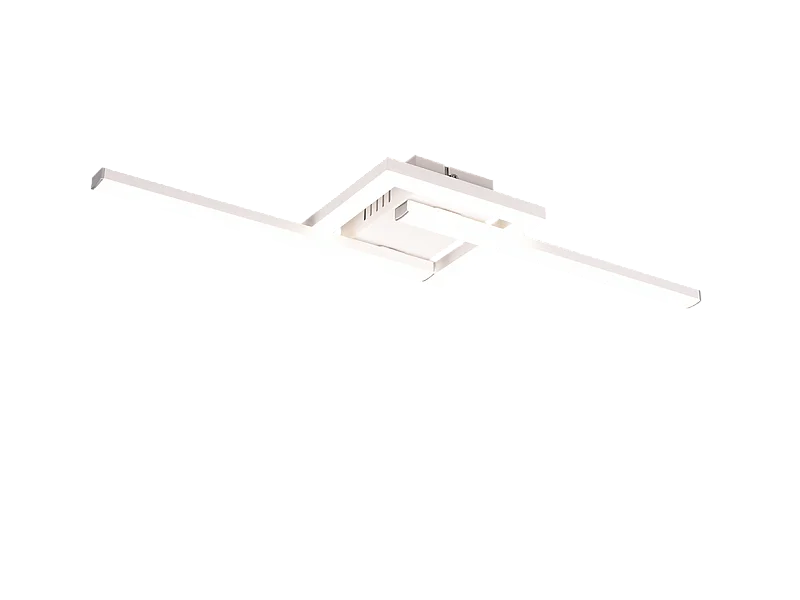 Plafoniera LED, metallo, bianco opaco, 54,4x5x16 cm, Viale