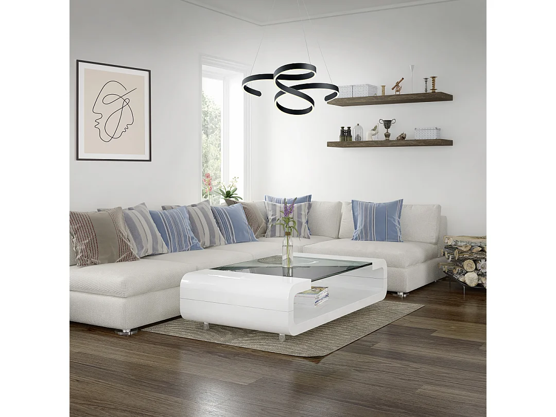 Lampada a sospensione LED, metallo, antracite, 72x150x68 cm, Francis