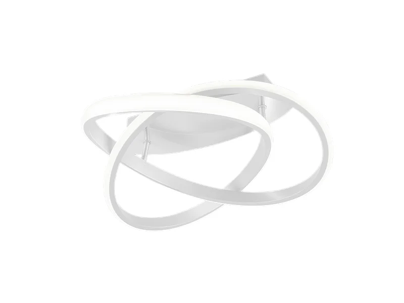 Plafoniera LED, metallo, bianco opaco, 45x18,8x45 cm, Course