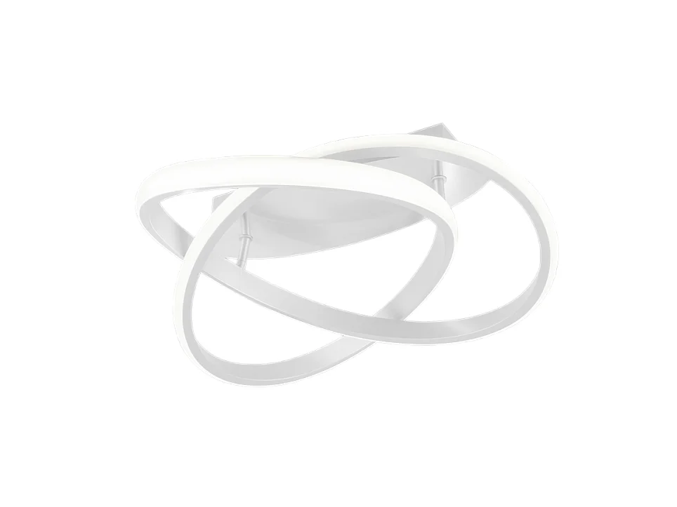 Plafoniera LED, metallo, bianco opaco, 45x18,8x45 cm, Course