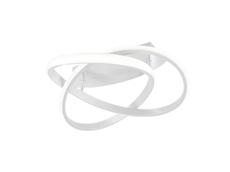 Plafoniera LED, metallo, bianco opaco, 45x18,8x45 cm, Course