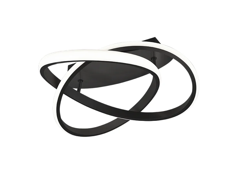 Plafoniera LED, metallo, nero opaco, 45x18,8x45 cm, Course