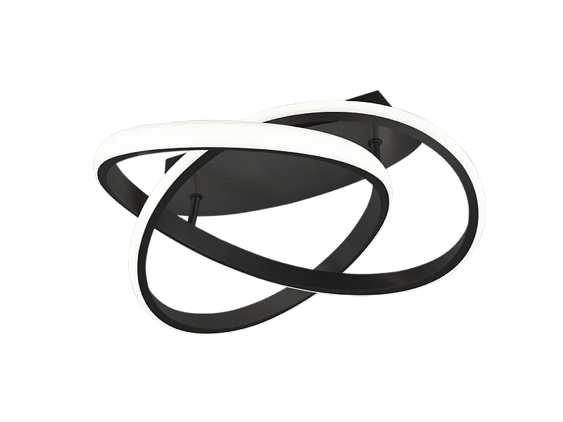 Plafoniera LED, metallo, nero opaco, 45x18,8x45 cm, Course