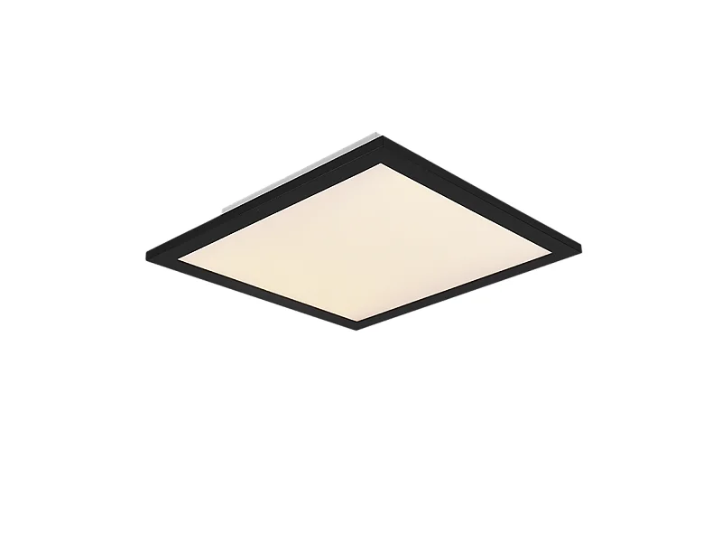 Plafoniera LED, metallo, nero opaco, 29,5x5x29,5 cm, Alpha