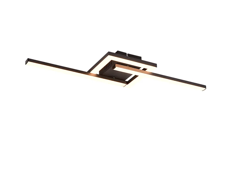 Plafoniera LED, metallo, nero opaco, 54,4x5x16 cm, Viale