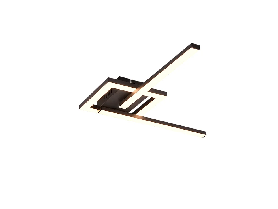 Plafoniera LED, metallo, nero opaco, 54,4x5x16 cm, Viale