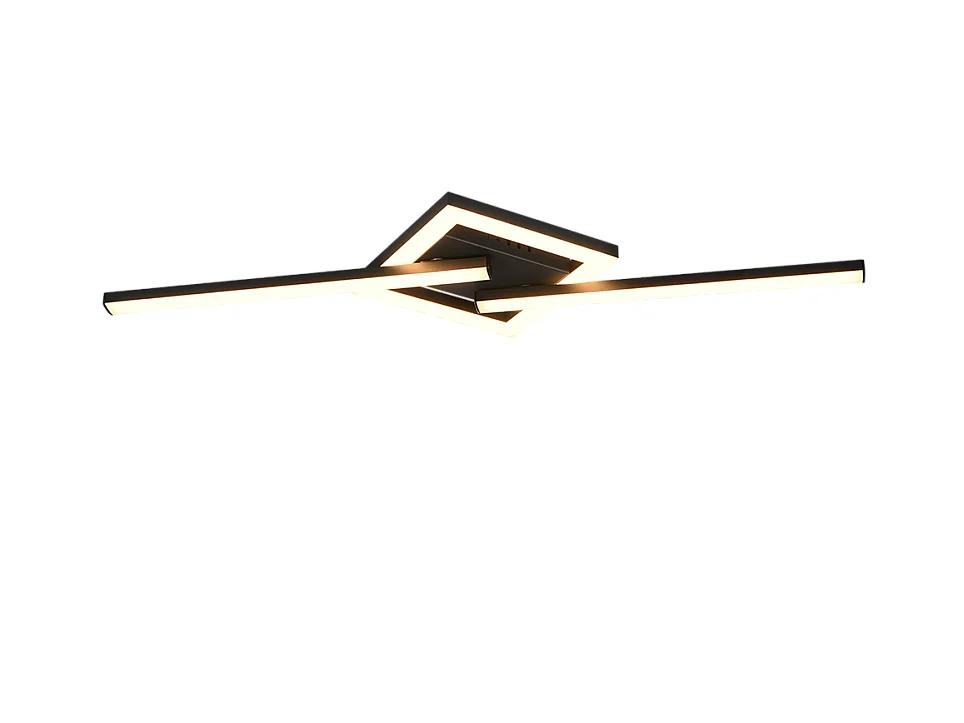 Plafoniera LED, metallo, nero opaco, 54,4x5x16 cm, Viale