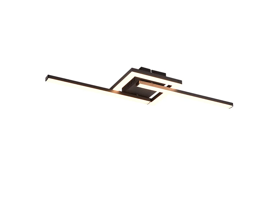 Plafoniera LED, metallo, nero opaco, 54,4x5x16 cm, Viale