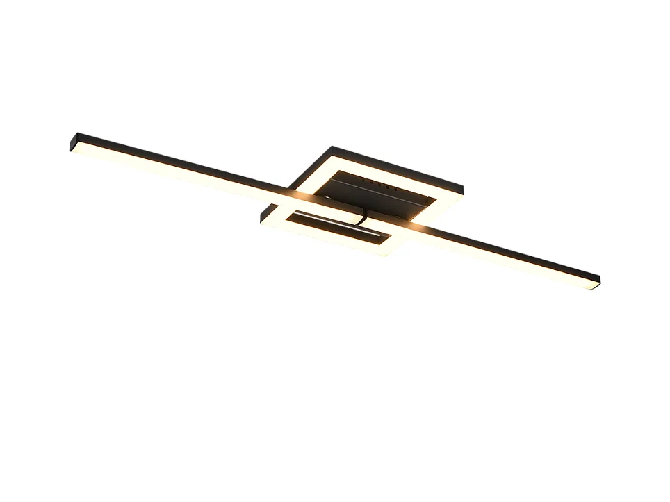 Plafoniera LED, metallo, nero opaco, 54,4x5x16 cm, Viale