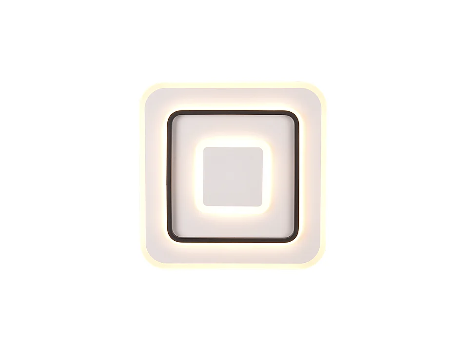 Plafoniera LED, metallo, bianco opaco, 39,5x6,5x39,5 cm, Jora