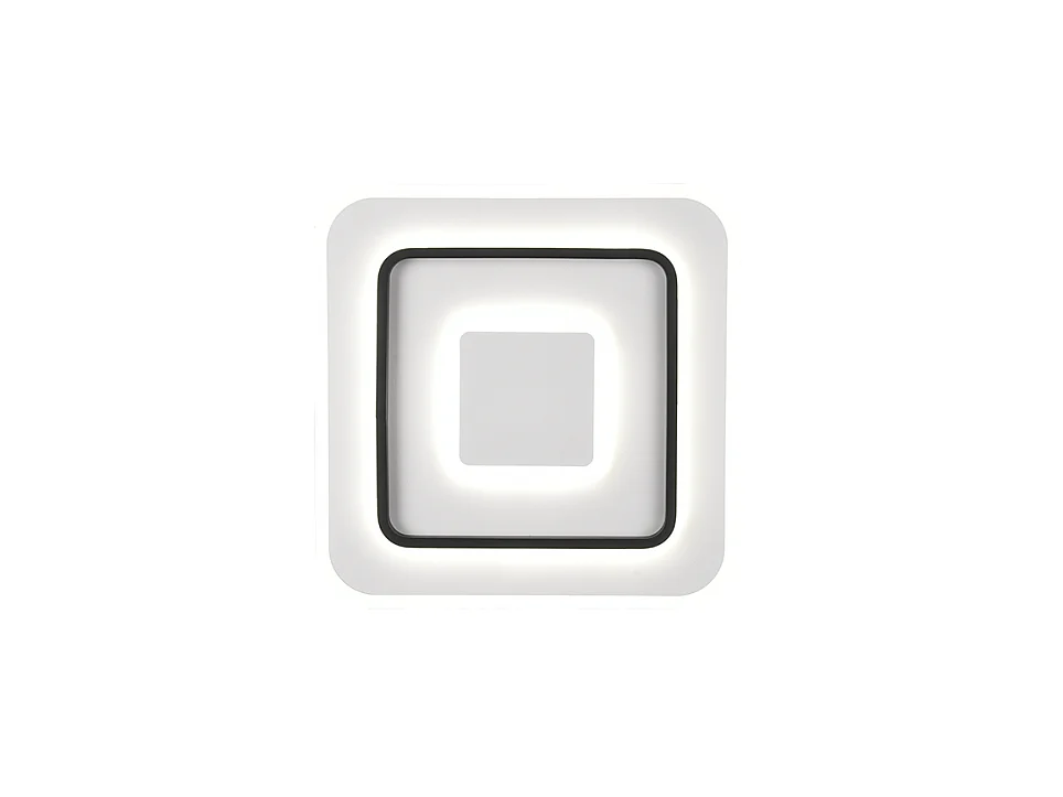 Plafoniera LED, metallo, bianco opaco, 39,5x6,5x39,5 cm, Jora