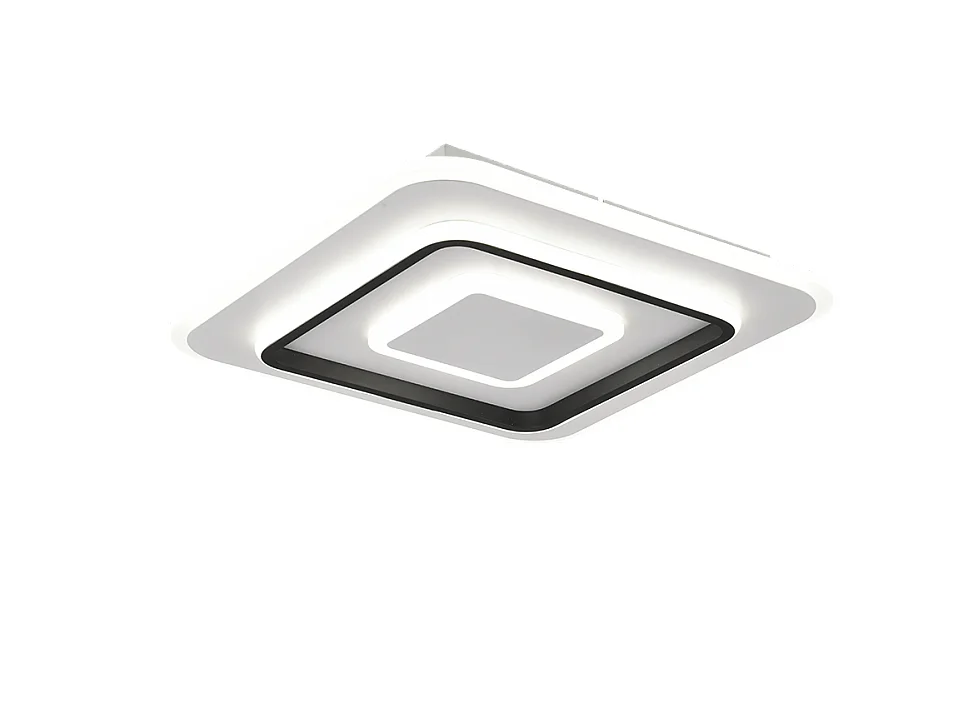 Plafoniera LED, metallo, bianco opaco, 39,5x6,5x39,5 cm, Jora