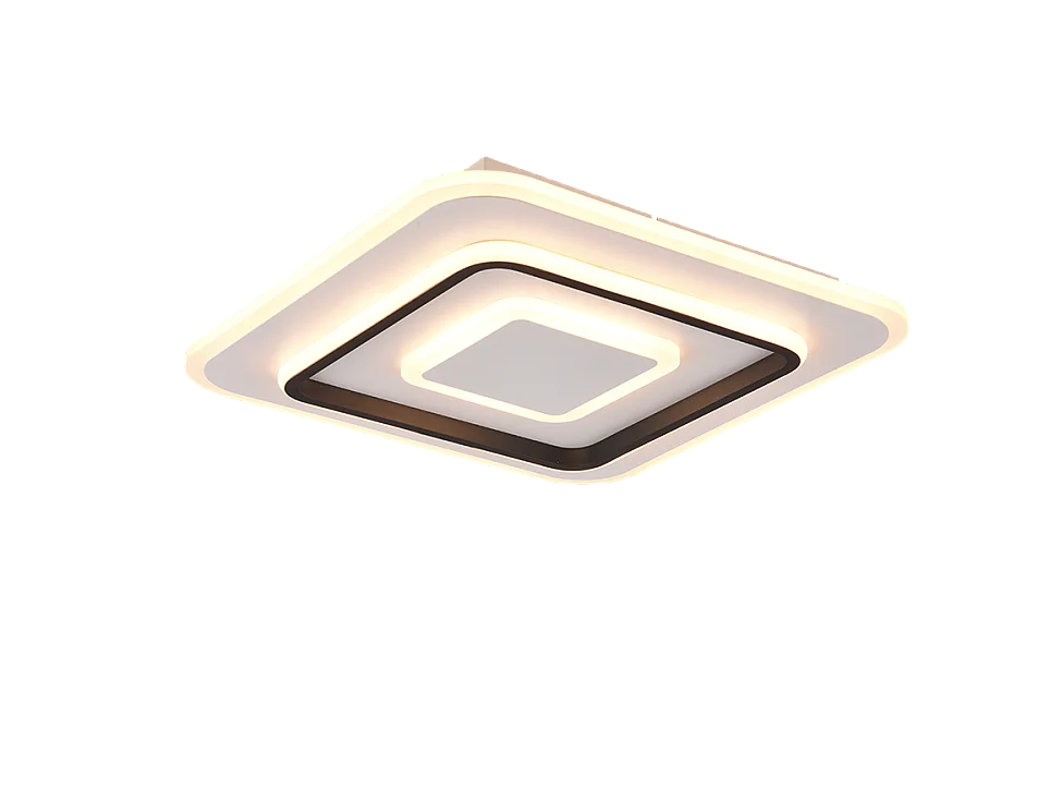 Plafoniera LED, metallo, bianco opaco, 39,5x6,5x39,5 cm, Jora