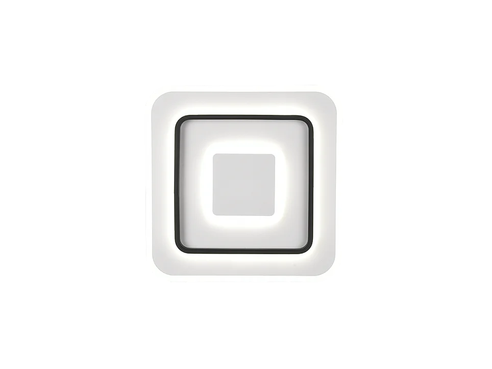 Plafoniera LED, metallo, bianco opaco, 39,5x6,5x39,5 cm, Jora