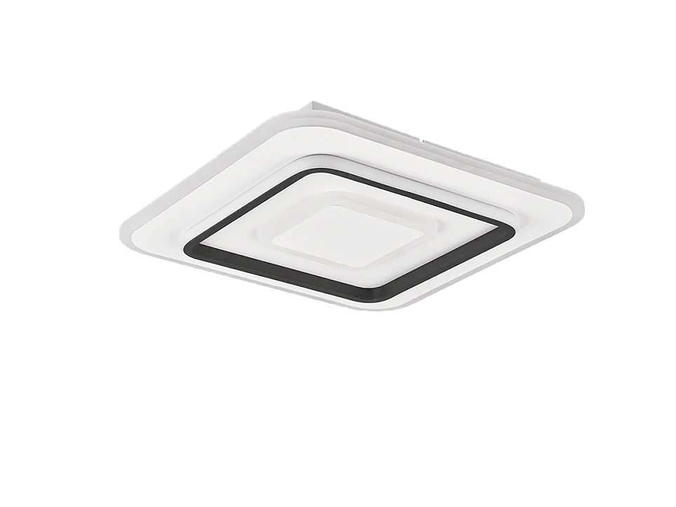 Plafoniera LED, metallo, bianco opaco, 39,5x6,5x39,5 cm, Jora