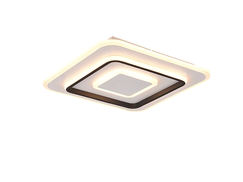 Plafoniera LED, metallo, bianco opaco, 39,5x6,5x39,5 cm, Jora