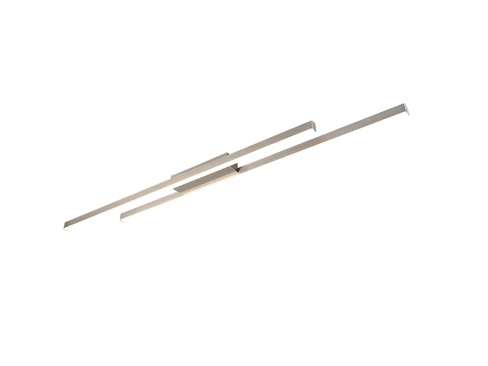 Plafoniera LED, metallo, nichel opaco, 110x5x8,5 cm, Odio