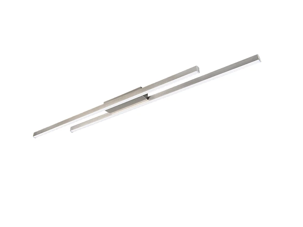 Plafoniera LED, metallo, nichel opaco, 110x5x8,5 cm, Odio