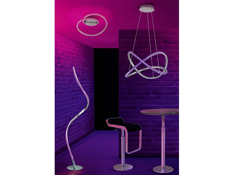 Plafoniera LED, metallo, alluminio, 45x18x38 cm, Rubin