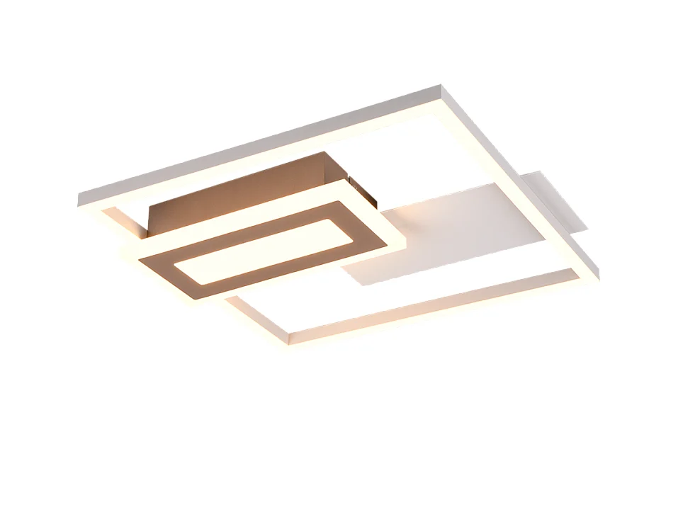 Plafoniera LED, metallo, grigio, 33x4,5x30 cm, Spiro