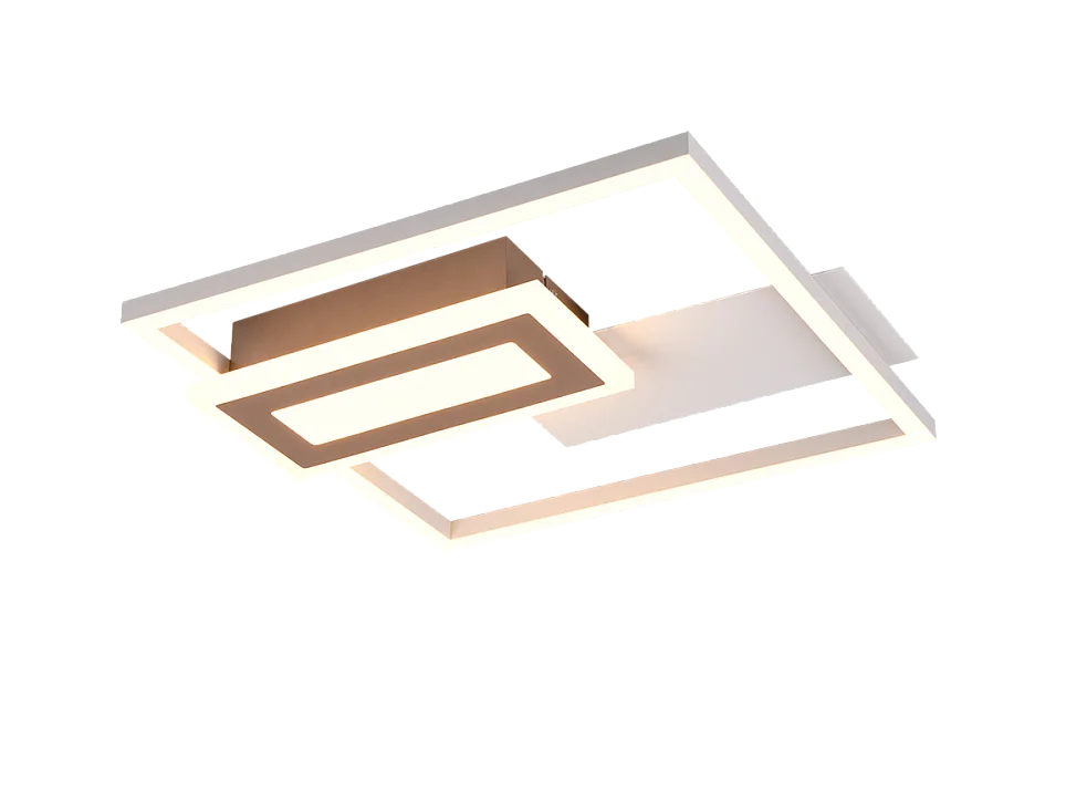 Plafoniera LED, metallo, grigio, 33x4,5x30 cm, Spiro