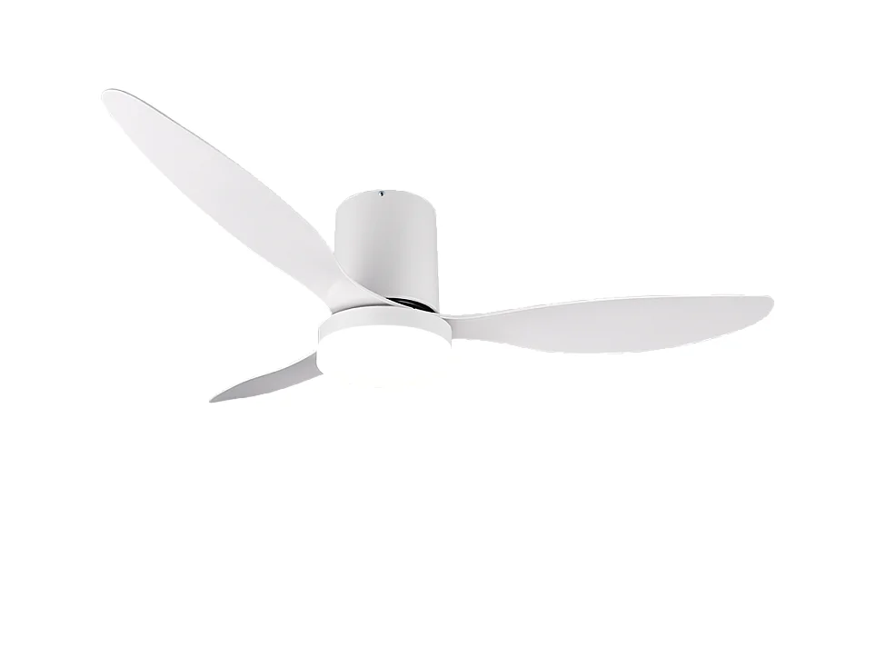 Ventilatore/Plafoniera LED, plastica, bianco opaco, 132x31x132 cm, Göteborg