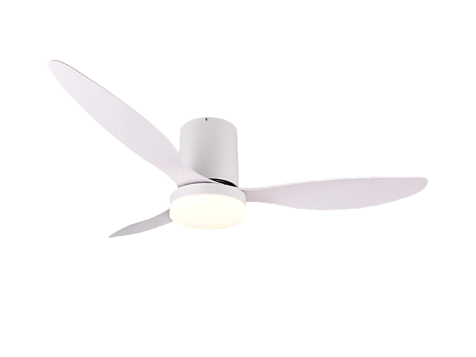 Ventilatore/Plafoniera LED, plastica, bianco opaco, 132x31x132 cm, Göteborg