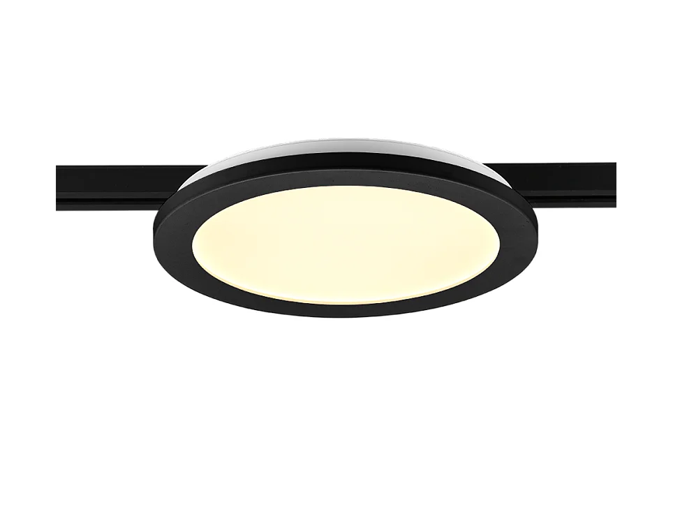 Plafoniera LED, plastica, nero opaco, 26x2,7x26 cm, Duoline