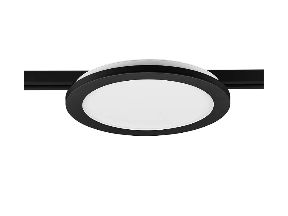 Plafoniera LED, plastica, nero opaco, 26x2,7x26 cm, Duoline