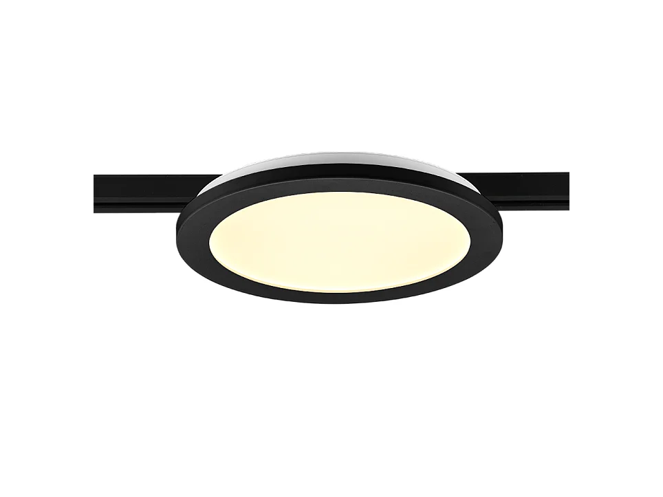 Plafoniera LED, plastica, nero opaco, 26x2,7x26 cm, Duoline
