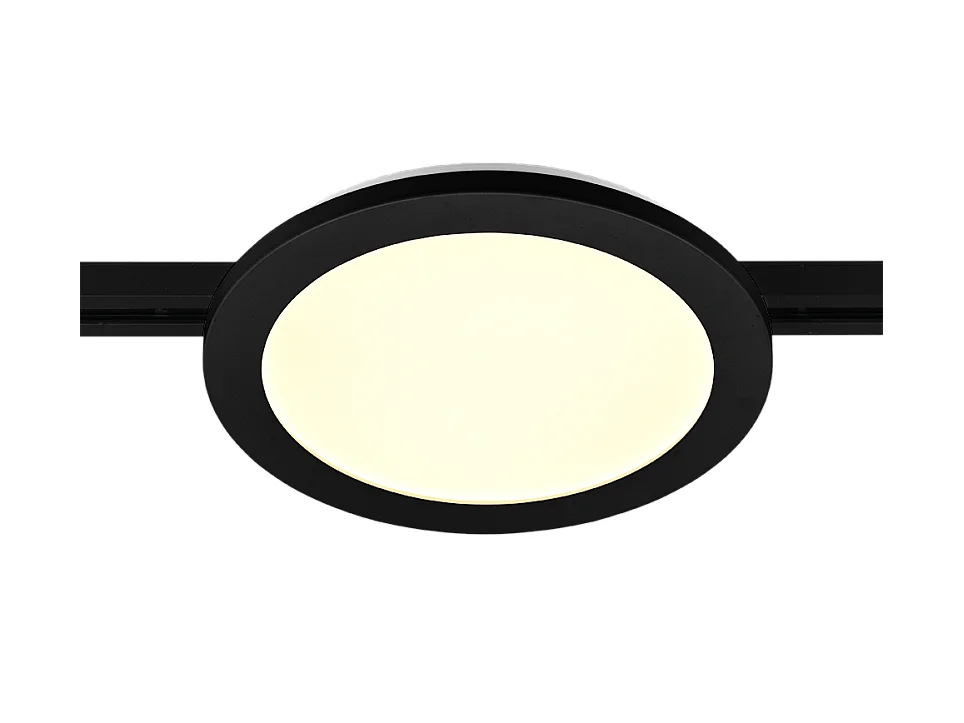 Plafoniera LED, plastica, nero opaco, 26x2,7x26 cm, Duoline